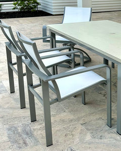Hollywood 7pc Dining - Platinum/Silver