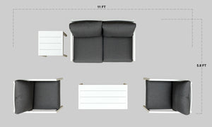 Zella 5pc Deep Seating - Frost